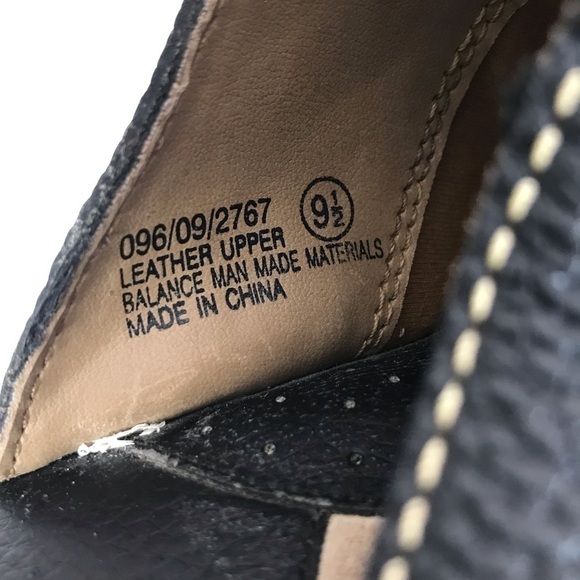 CHEROKEE Genuine Leather Size 9.5 Black Chunky Wedge Block Heel Clog Mules - Picture 6 of 15